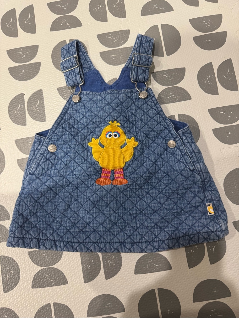 Vintage Sesame Street Jean Jumper with Big Bird